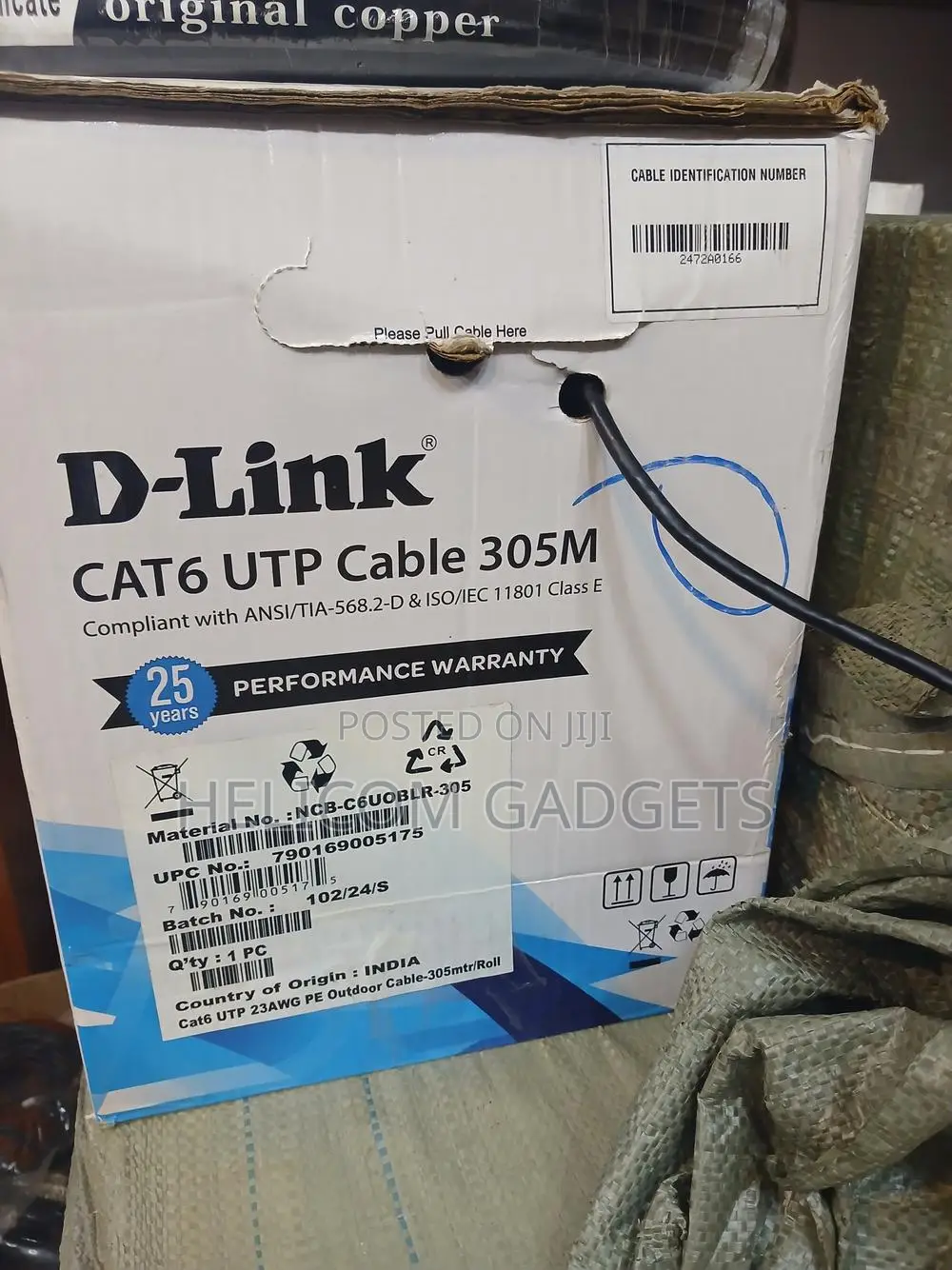 D-Link Cat6 Outdoor Utp Cable / 305 Meters of 23 Awg Cable