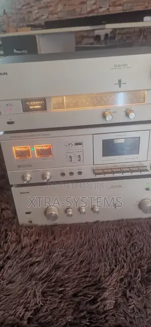 Vintage Philips Hi-Fi Stereo System With Amplifier Cassette Deck.