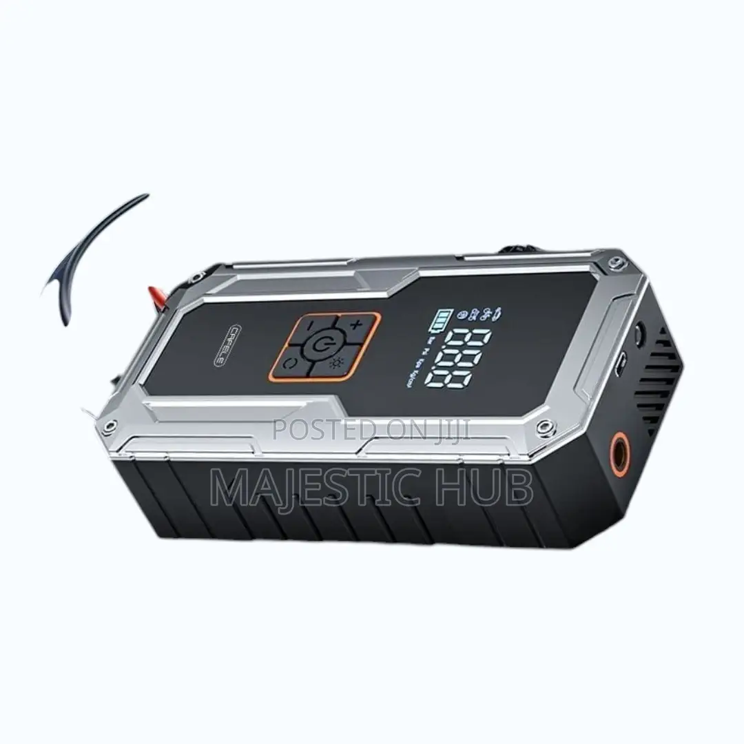 Portable Car Jump Starter With Air Compressor – 12v Battery Booster