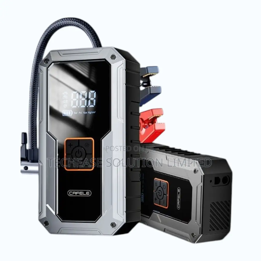 Portable Car Jump Starter With Air Compressor – 12v Battery Booster
