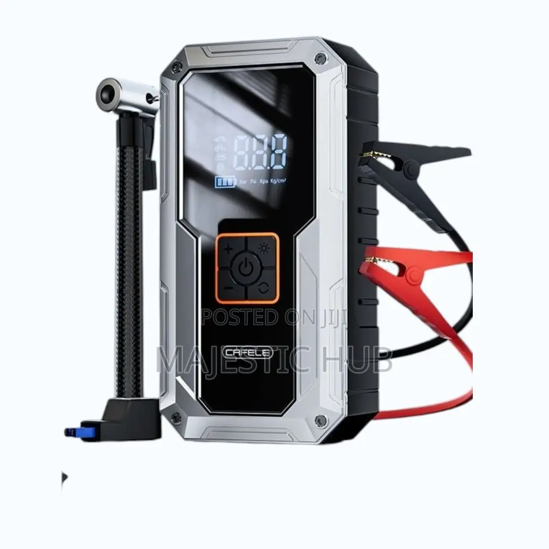 Portable Car Jump Starter With Air Compressor – 12v Battery Booster