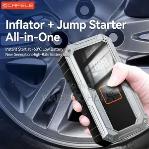 Portable Car Jump Starter With Air Compressor – 12v Battery Booster