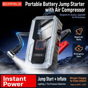 Portable Car Jump Starter With Air Compressor – 12v Battery Booster