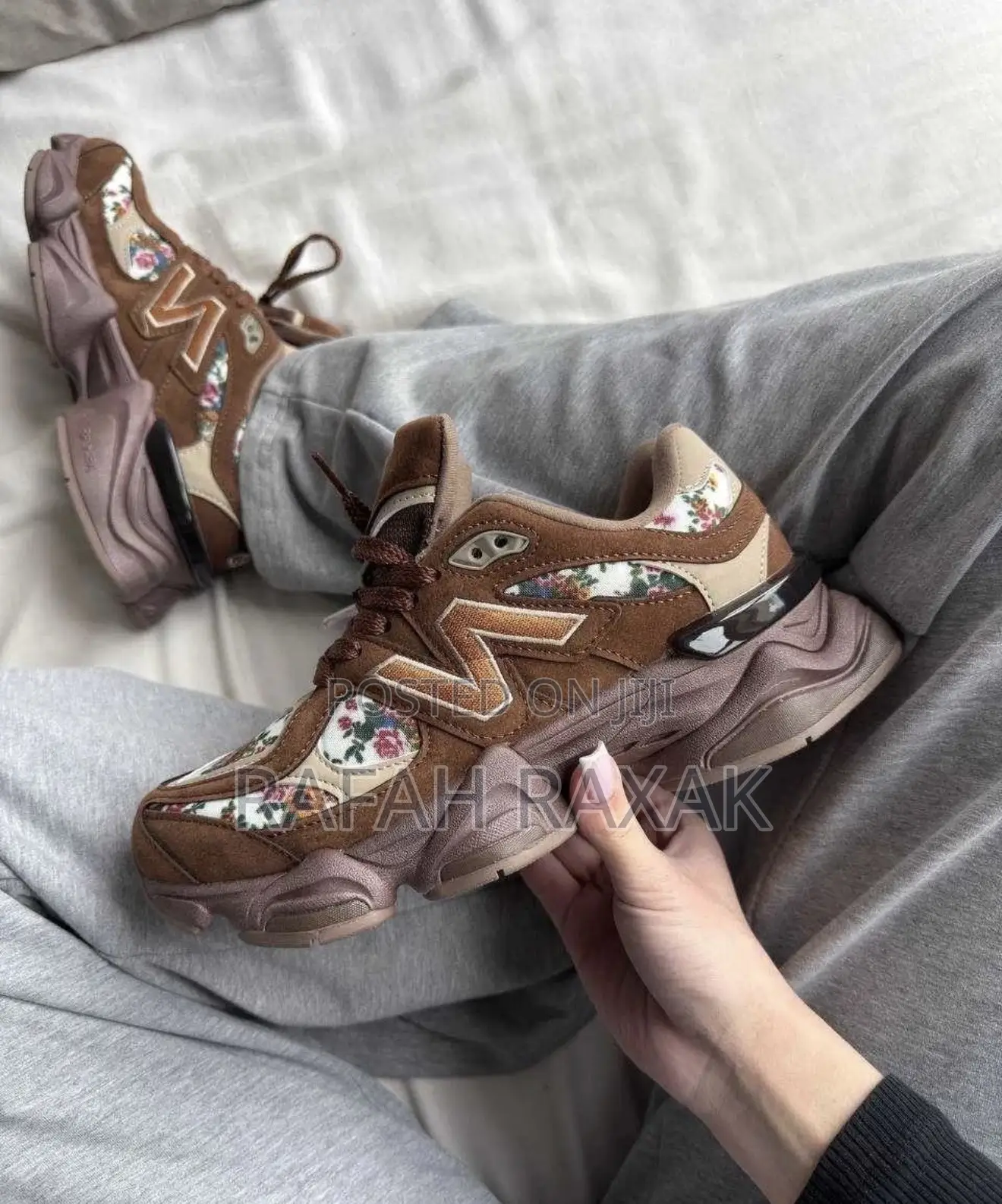 Original Ladies New Balance 9060 X Atmos Pink Timeless Beauty Sneakers