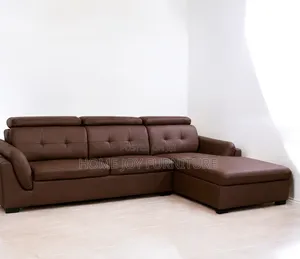 High-Density Cream Leather Couch