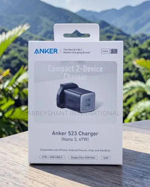 Anker 47w Nano Charger, 2 Port Compact Foldable Gan Usb C Charger