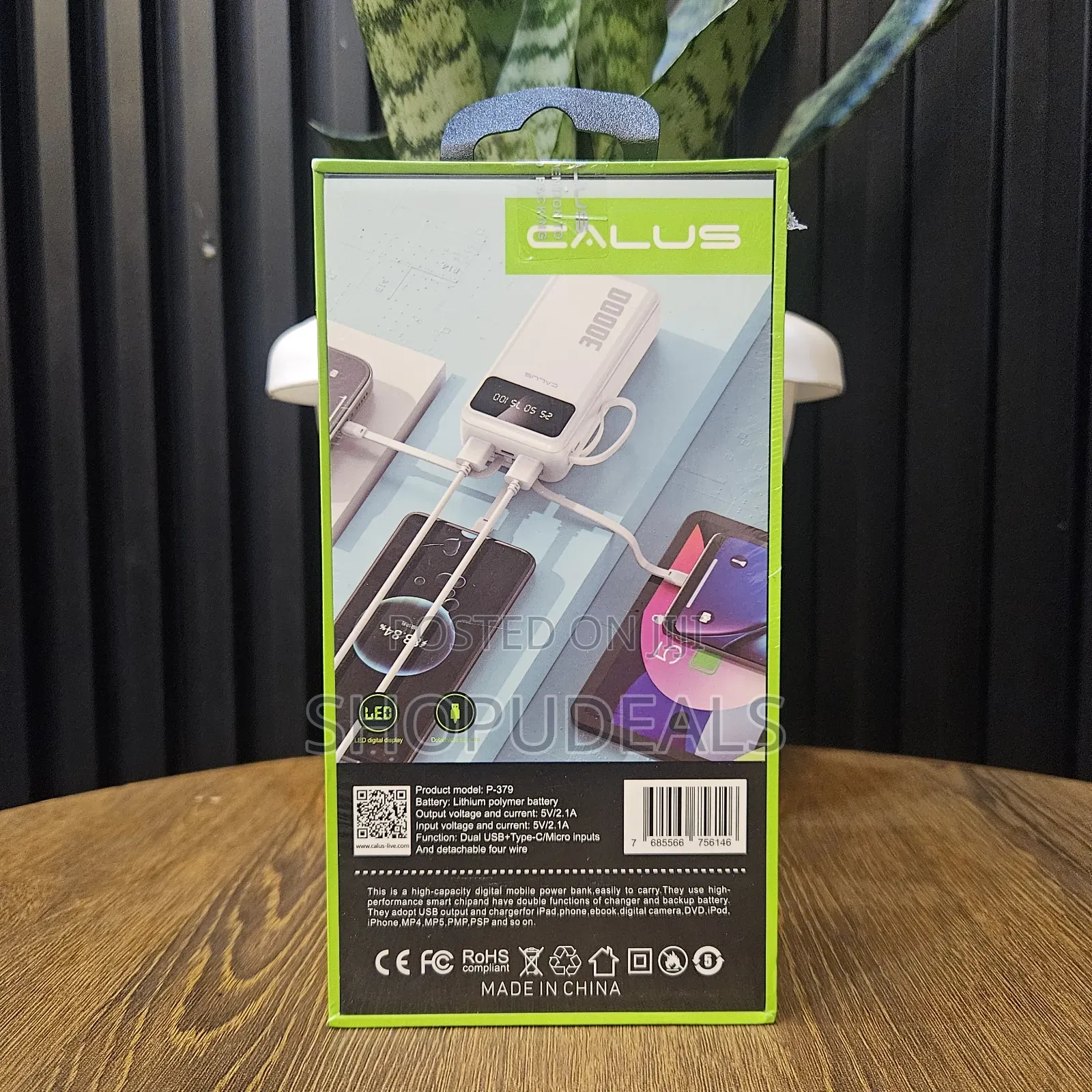 Calus P-379 Power Bank. Large Capacity Fast Charge With Led Display