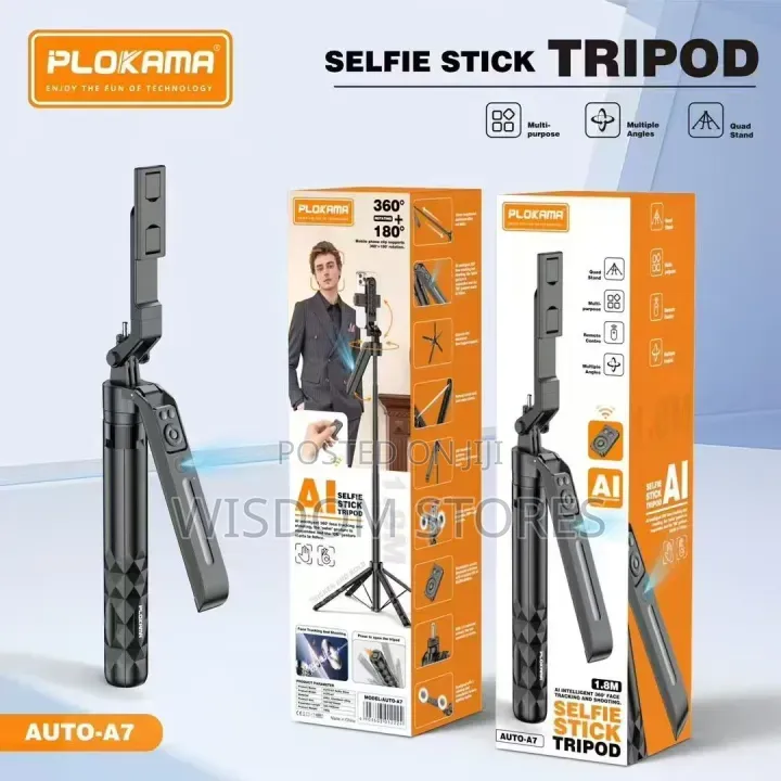 Plokama Auto-A7 Ai Intelligent 360° Face Tracking Selfie Stick Tripod.