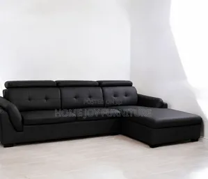 Black High-Density Leather L-Shape