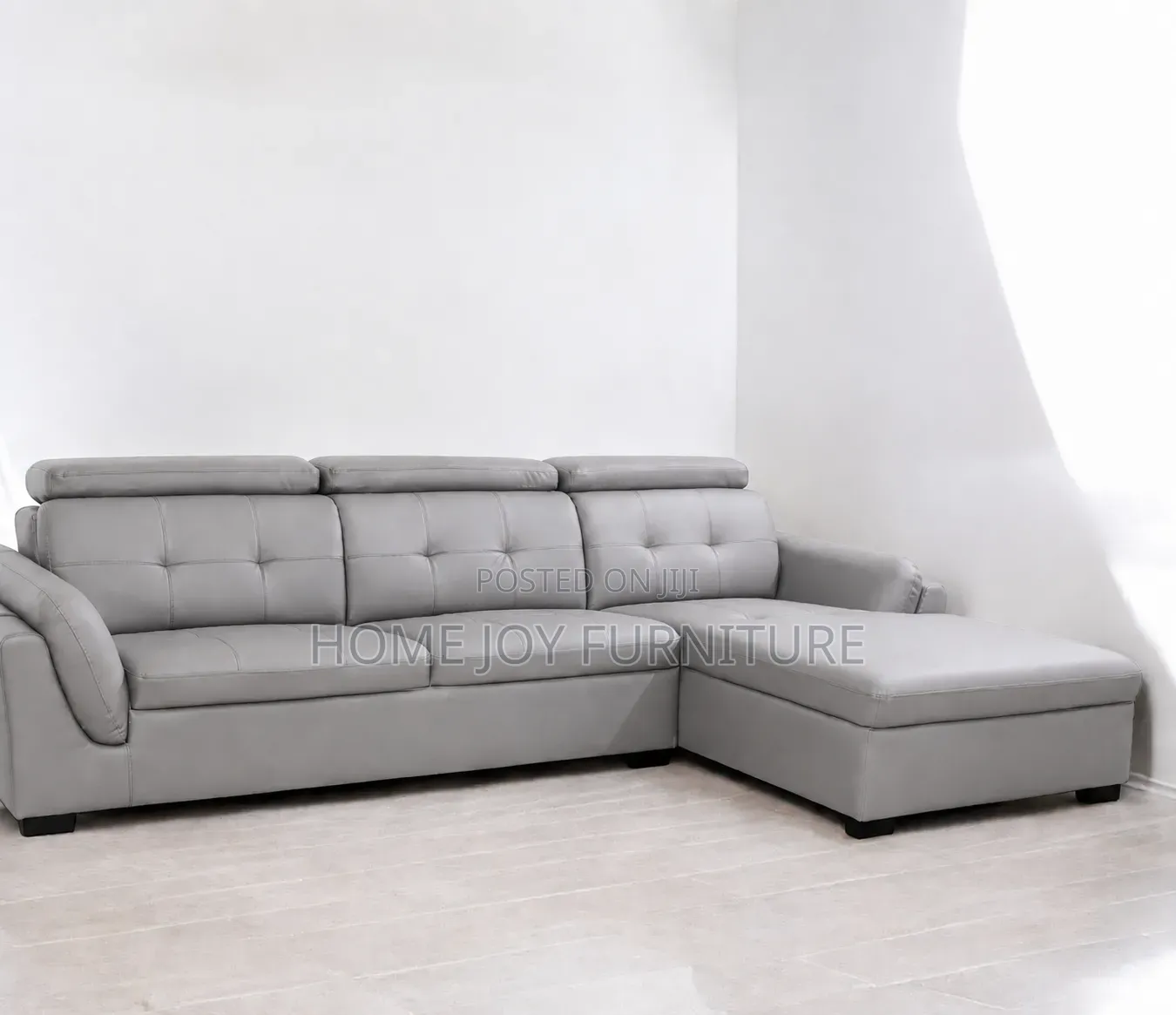 Black High-Density Leather L-Shape