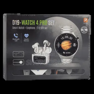D19-Watch 4 Pro Set – Smart Watch Bluetooth Earphone Gift Bundle