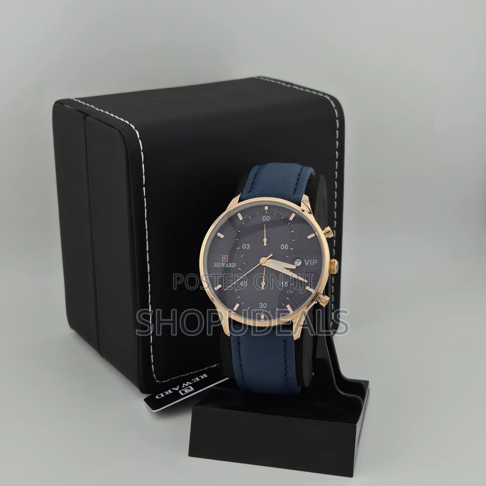 Reward Superior Exclusive Blue Designer Chronograph Leather Textured