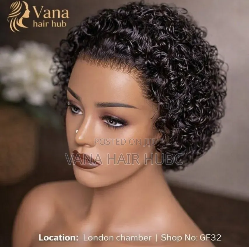 Curly Pixie Wig (Ear to Ear ) .