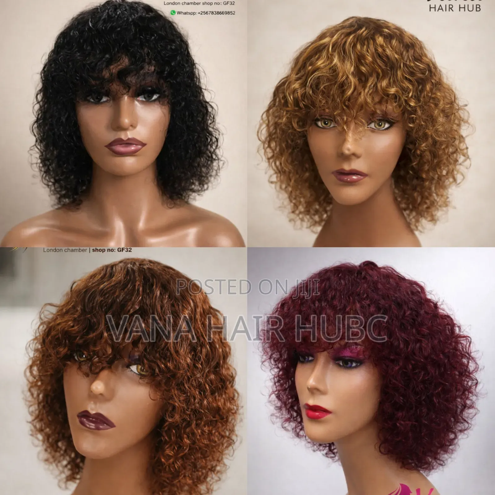 Fringe Bob Curly Wig