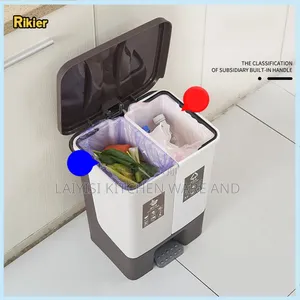 20litres 2-in-1 Dual Compartment Plastic Pedal Dust Bin