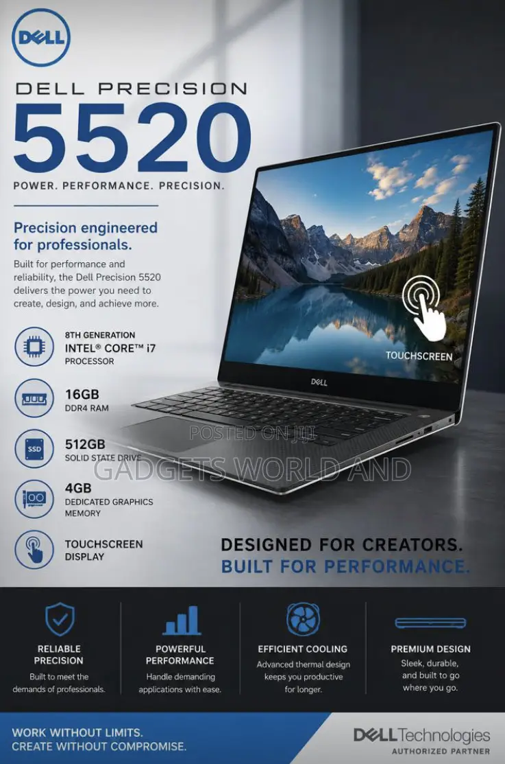 New Laptop Dell Precision 15 5520 16GB Intel Core i7 SSD 512GB