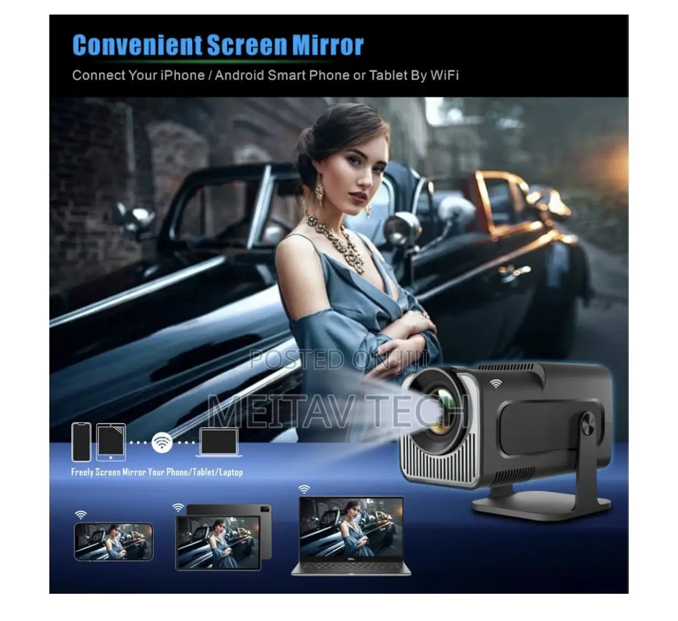 Hy320 Mini Projector, 720p Native Resolution