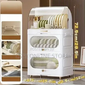 3 Tier Dish Rack Drain Board With Lid Plastic Dust Cover