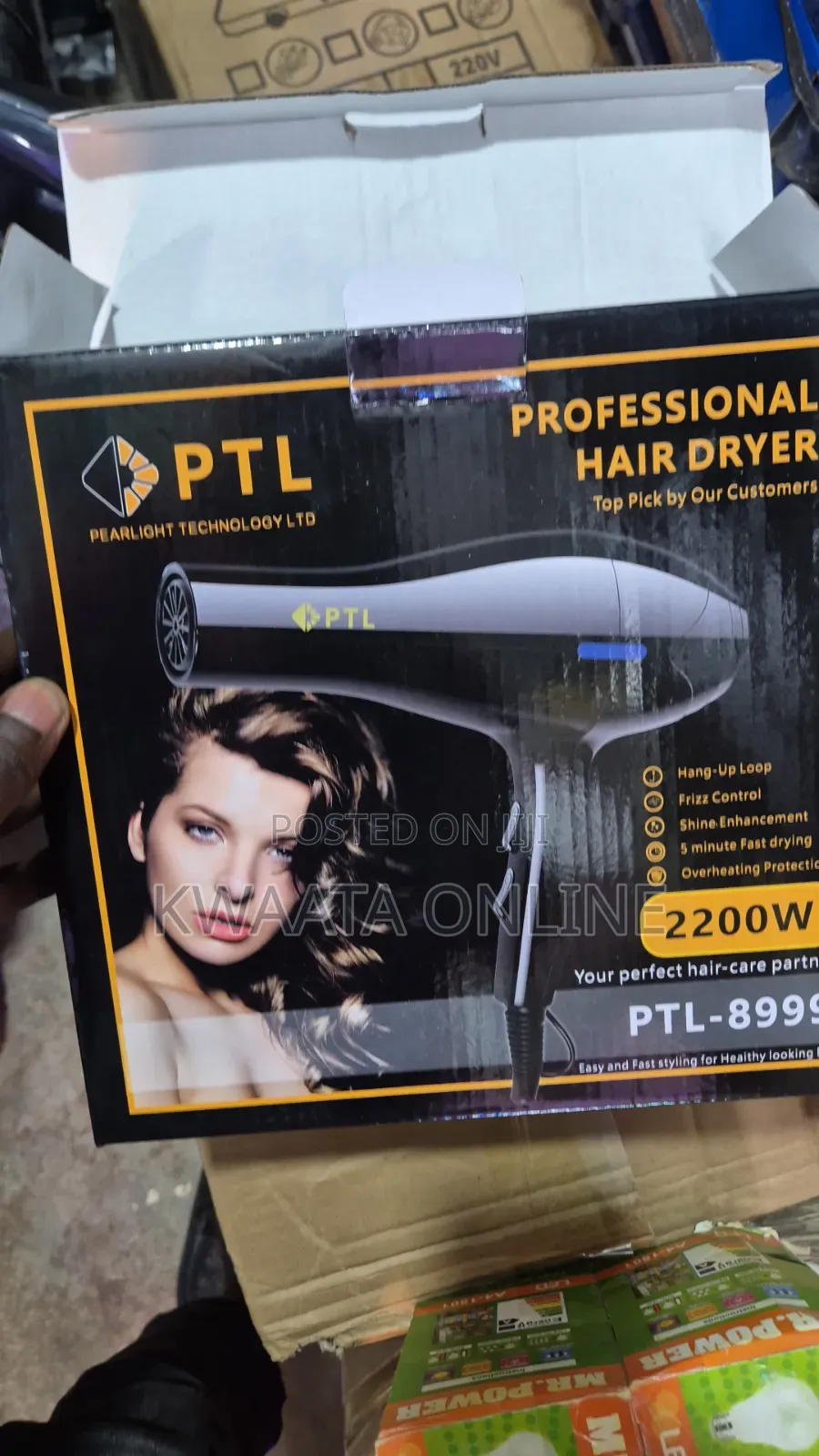 PTL Professional Hair Dryer 2200w – Fast Drying, Overheat Protection