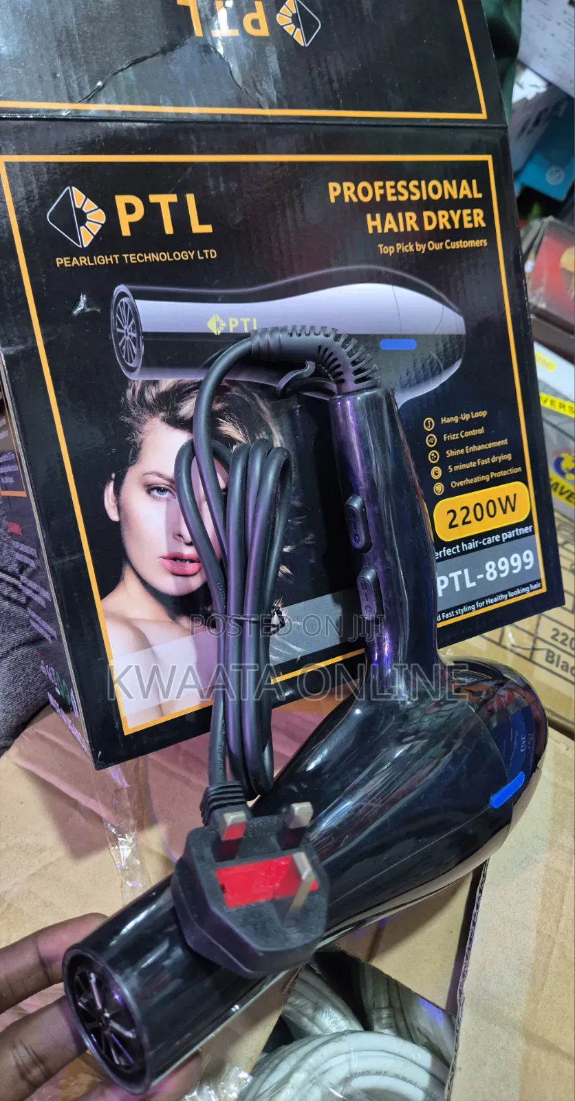 PTL Professional Hair Dryer 2200w – Fast Drying, Overheat Protection