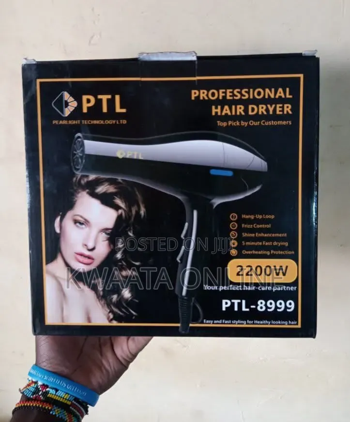 PTL Professional Hair Dryer 2200w – Fast Drying, Overheat Protection