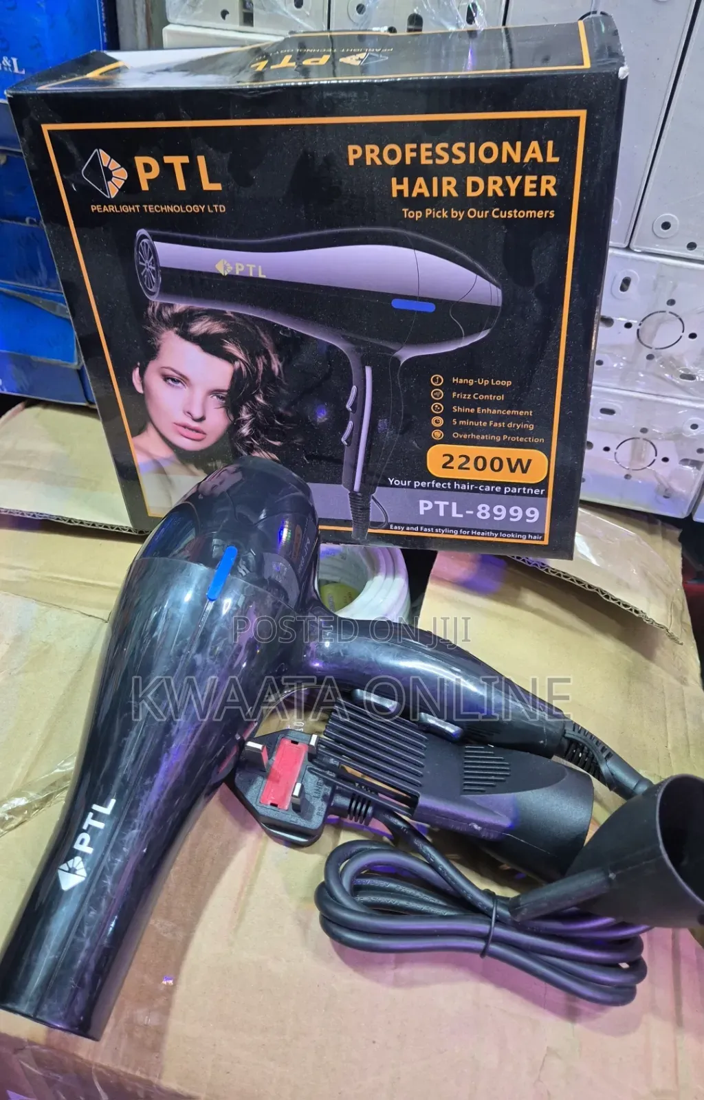 PTL Professional Hair Dryer 2200w – Fast Drying, Overheat Protection