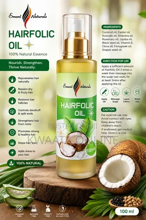 Hairfolic Oil 100ml | Natural Hair Growth Scalp Nourishing Oil