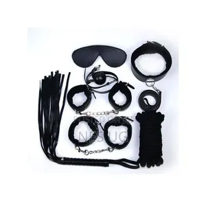 7 Pieces Adult BDSM Toy Bondage Set for Couples - Black