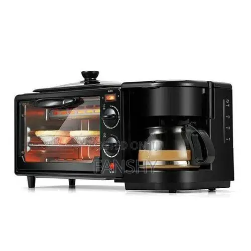 Original 3 in 1 Home Breakfast Machine Maker Coffee, Grill Oven