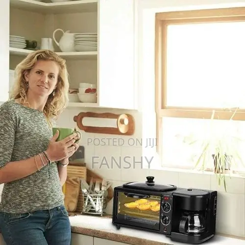 Original 3 in 1 Home Breakfast Machine Maker Coffee, Grill Oven