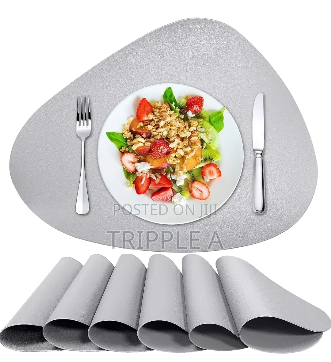Set of 6 Faux Leather Placemats