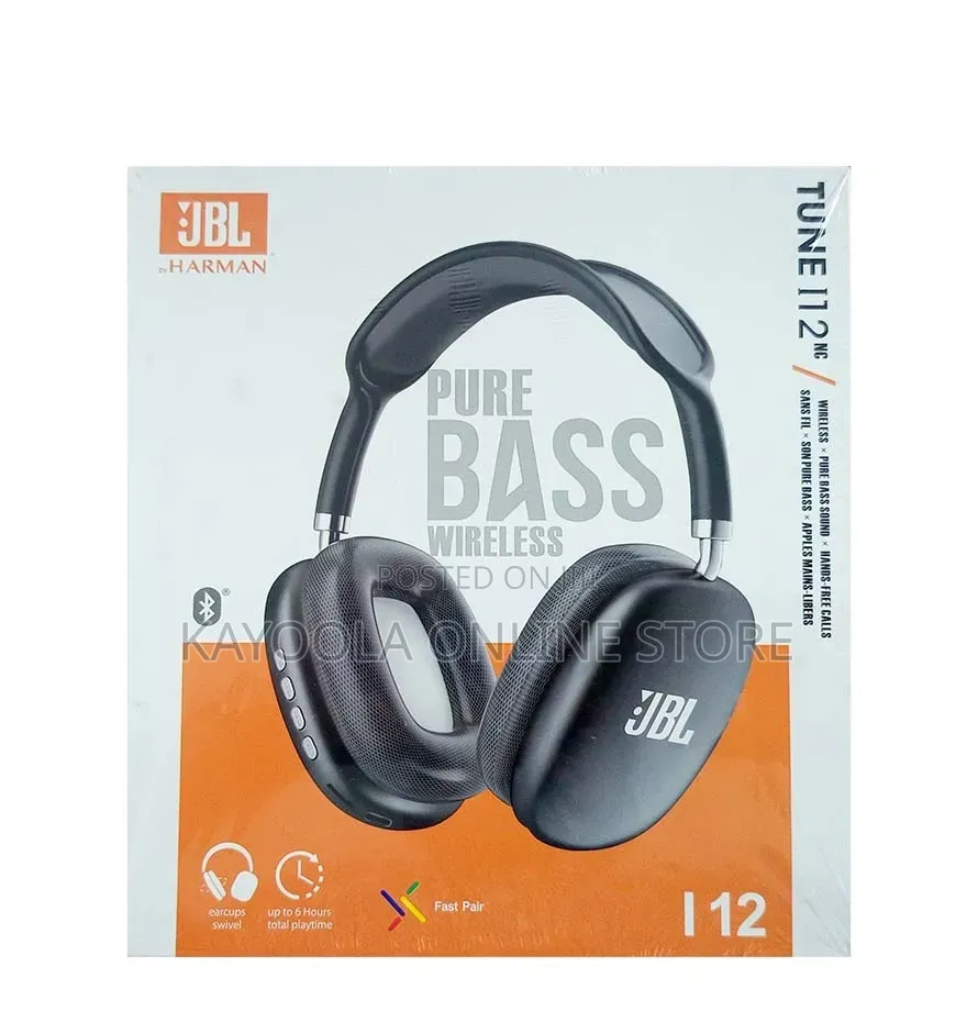 JBL Super Bass I12 Wireless Headphones Black