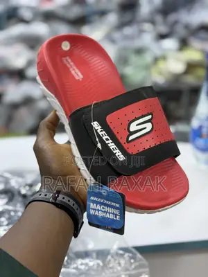 Original Red/White Skechers Push in Sandals