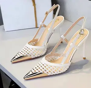 Classic Hot Silver White Ladies Heels