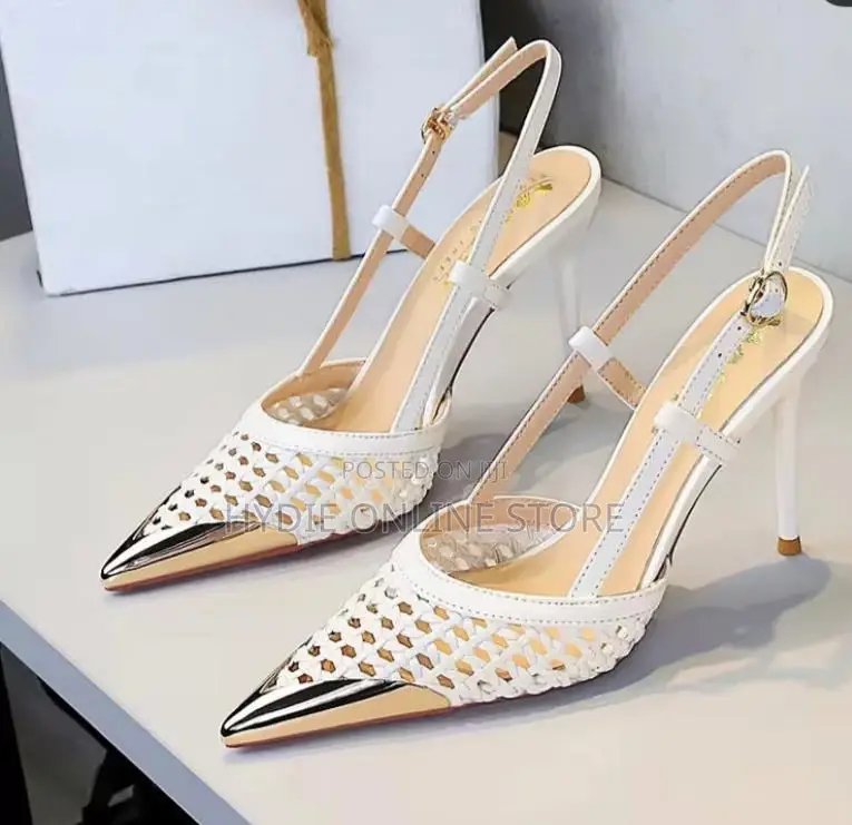Classic Hot Silver White Ladies Heels