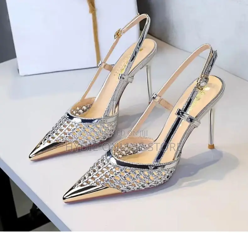 Classic Hot Silver White Ladies Heels
