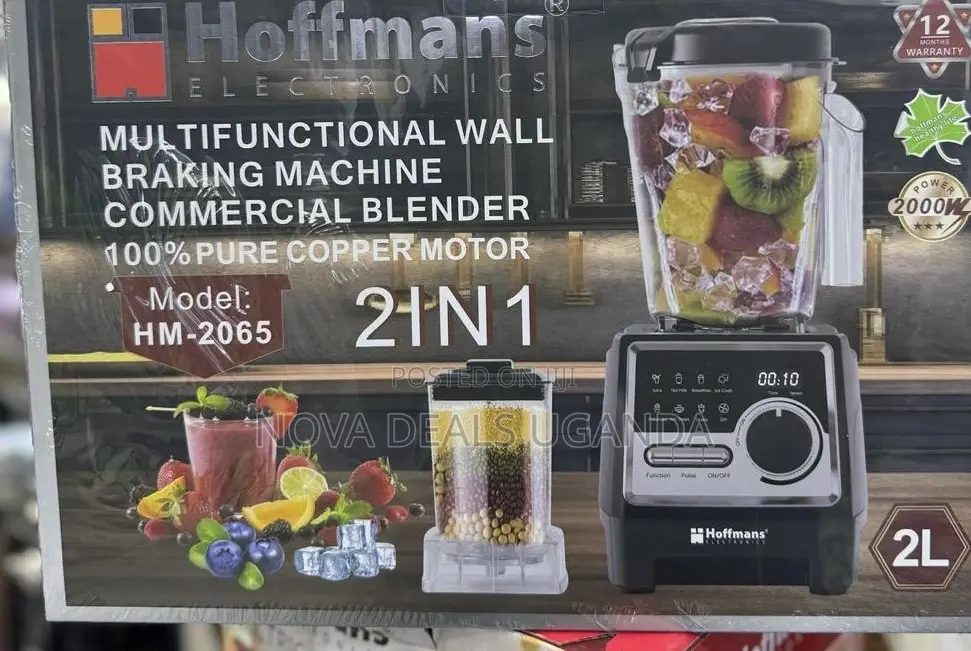 Hoffmans 2l Electric Commercial Blender 2-in-1 With Copper Motor