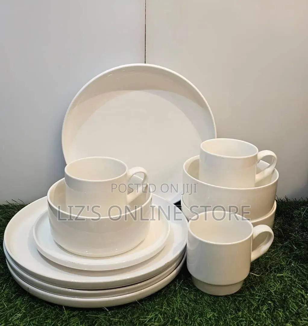 16-Piece White Porcelain Dinnerware Set