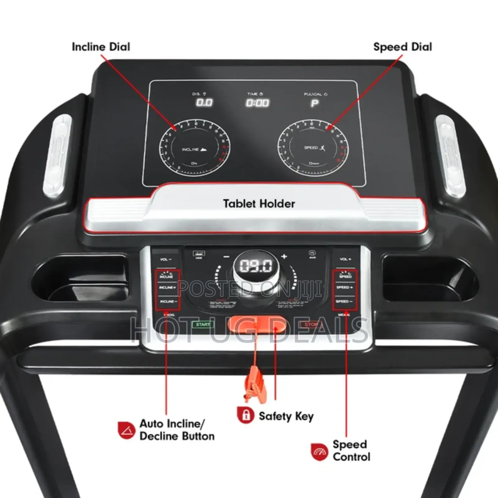 Foldable Treadmill 588 Semi-commercial Machine- Black/ Silver