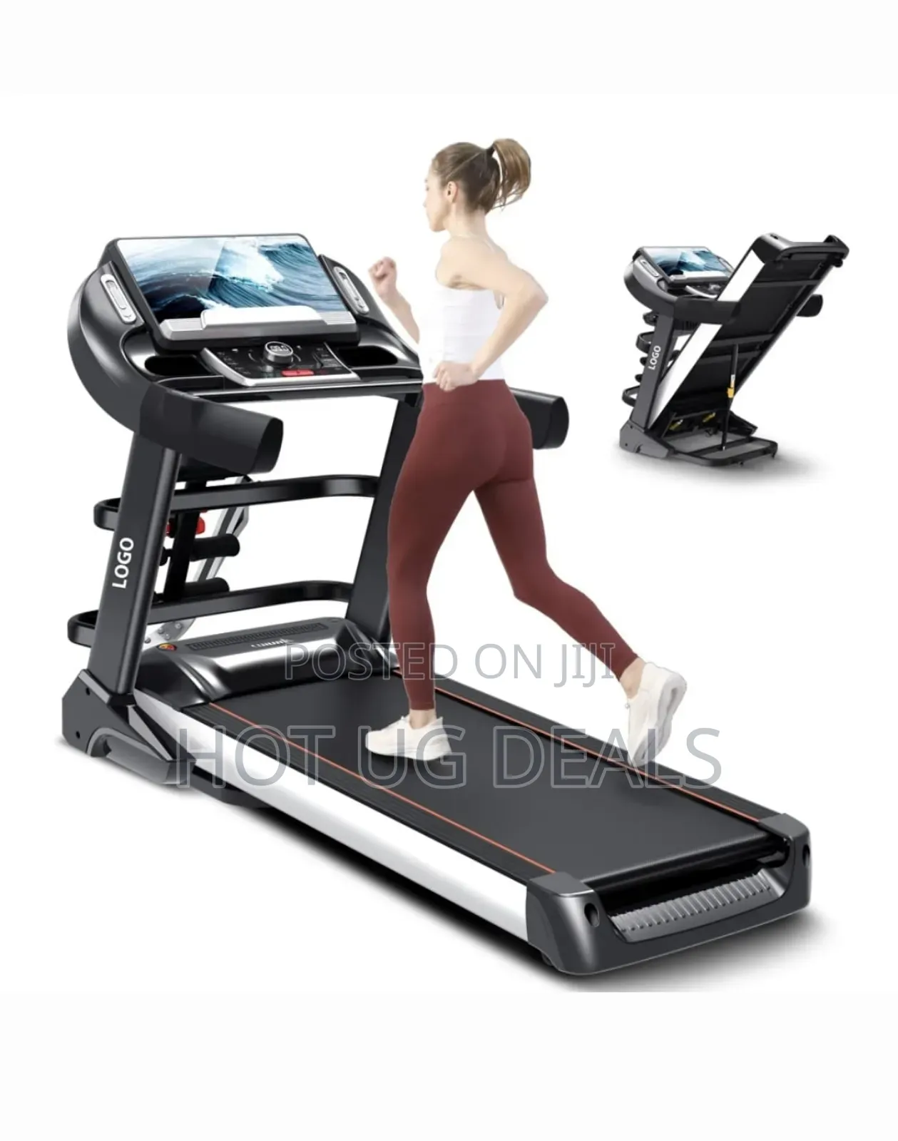 Foldable Treadmill 588 Semi-commercial Machine- Black/ Silver