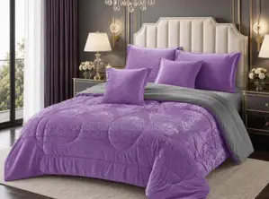 Floral Six Piece Bedcover Purple