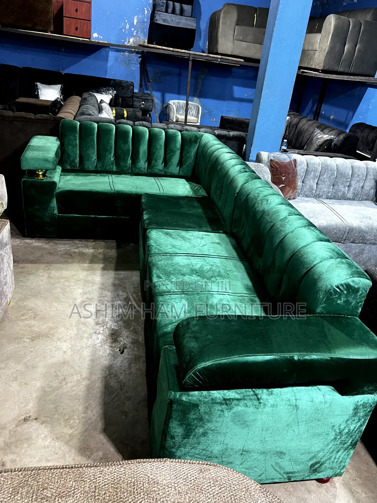 Green Sofa L Sofa (6)