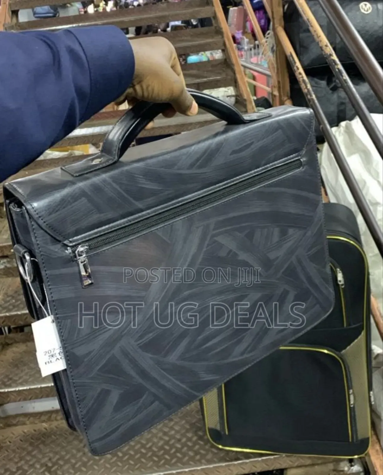14" Business Bag Leather Briefcase Shoulder Laptop Bag for Men