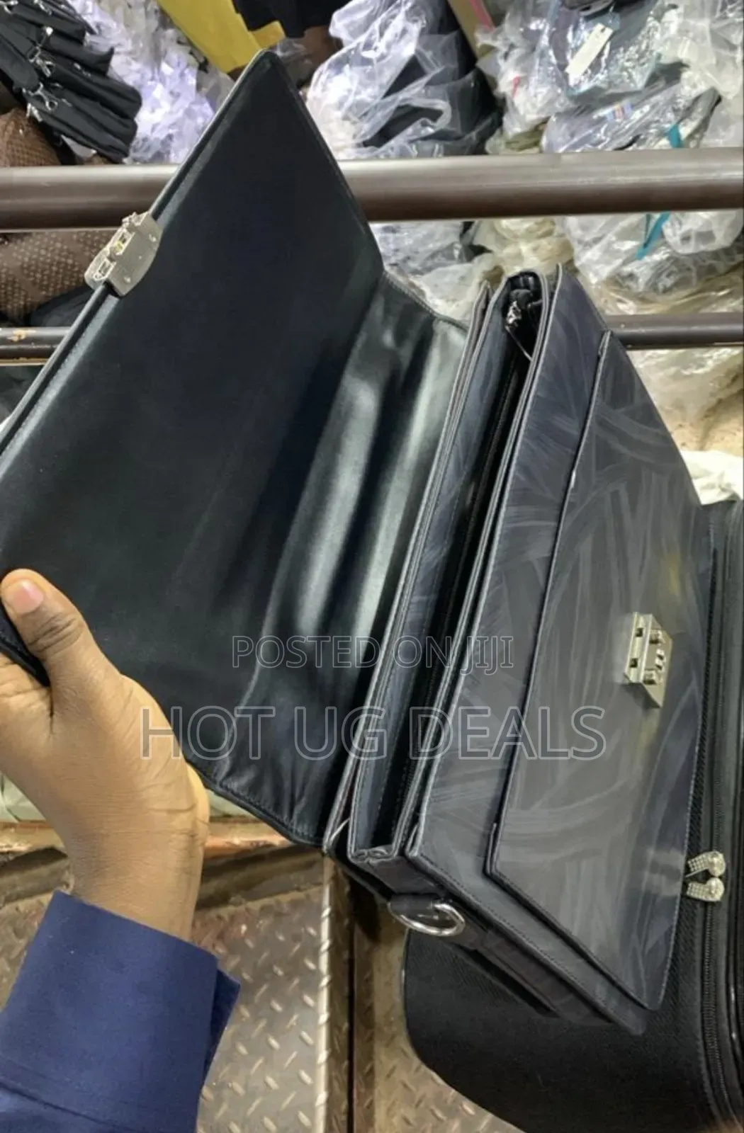 14" Business Bag Leather Briefcase Shoulder Laptop Bag for Men