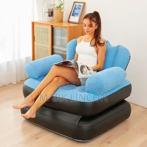 2 in-1 Inflatable Sofa Bed Features a Foldable Design