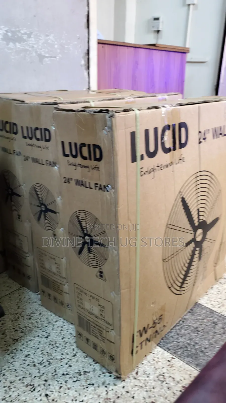 24" Heavy Duty Wall Mounted Industrial Fan - Lucd With Multiple Speed