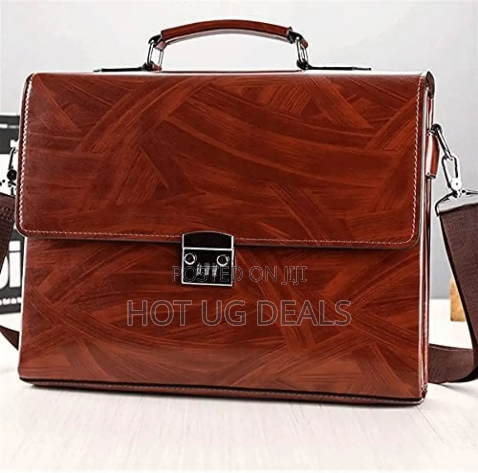 Men's Business Briefcase With Password Lock Computer Leather 15 Inch