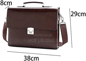 Men's Business Briefcase With Password Lock Computer Leather 15 Inch