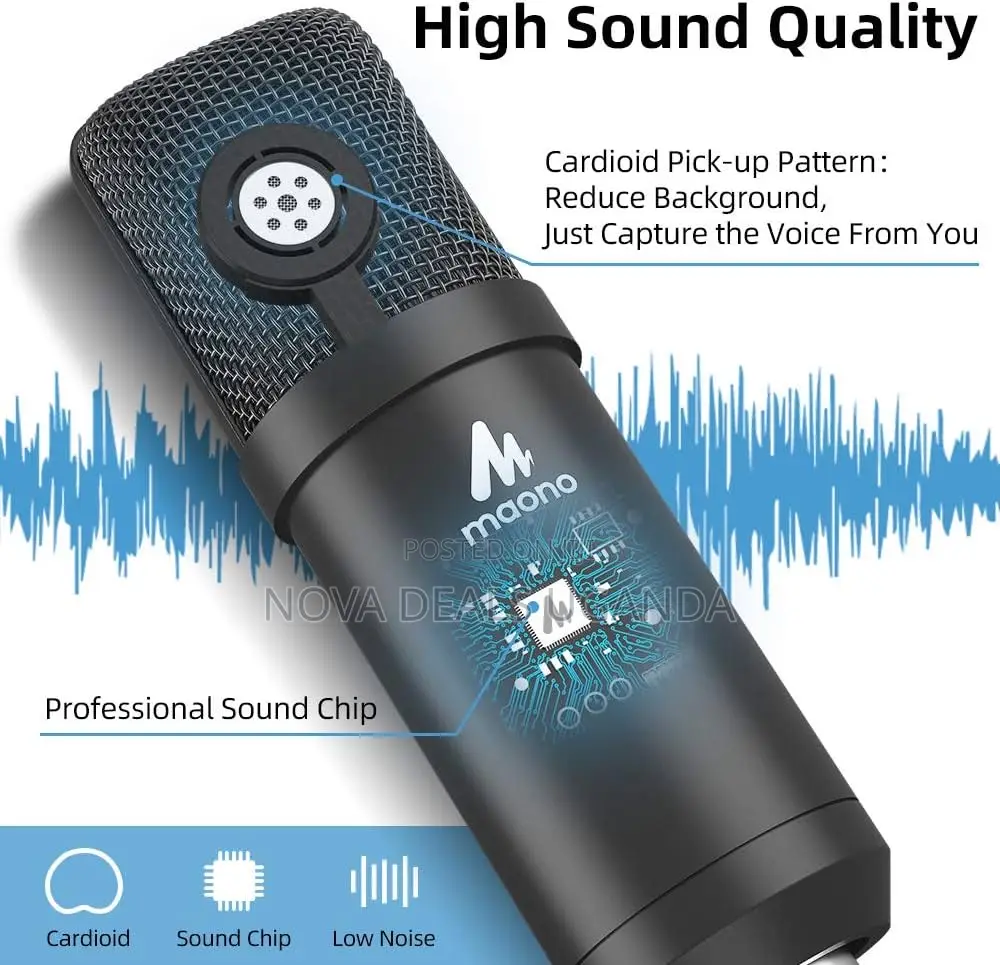 Maono Au-A03 Condenser XLR Mic Kit Podcast With Boom Arm XLR Mic Stand