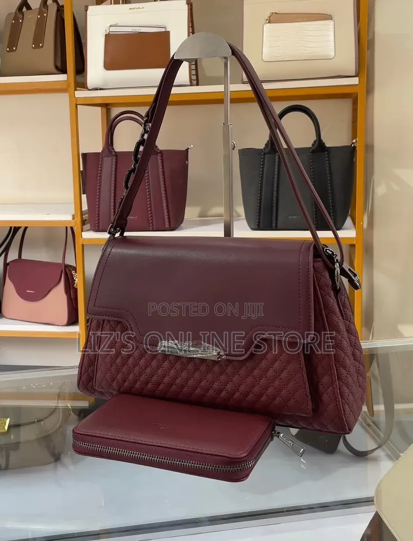 Burgundy Shoulder Bag Set From Da Milano